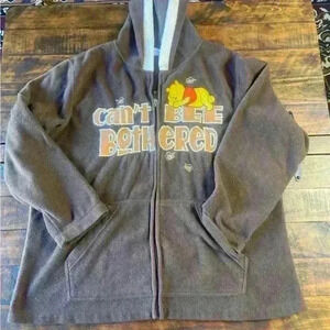 Disney Winnie The Pooh ‘Can’t‎ Bee Bothered’ Fleece Women Plus 3XL Hooded Jacket